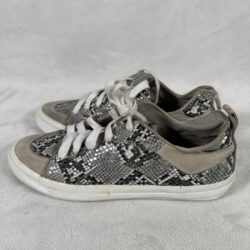 Zara Keds Women Size EUR 38 US 7.5 Snakeskin Print Lace Up Casual Sneakers - Picture 4 of 9